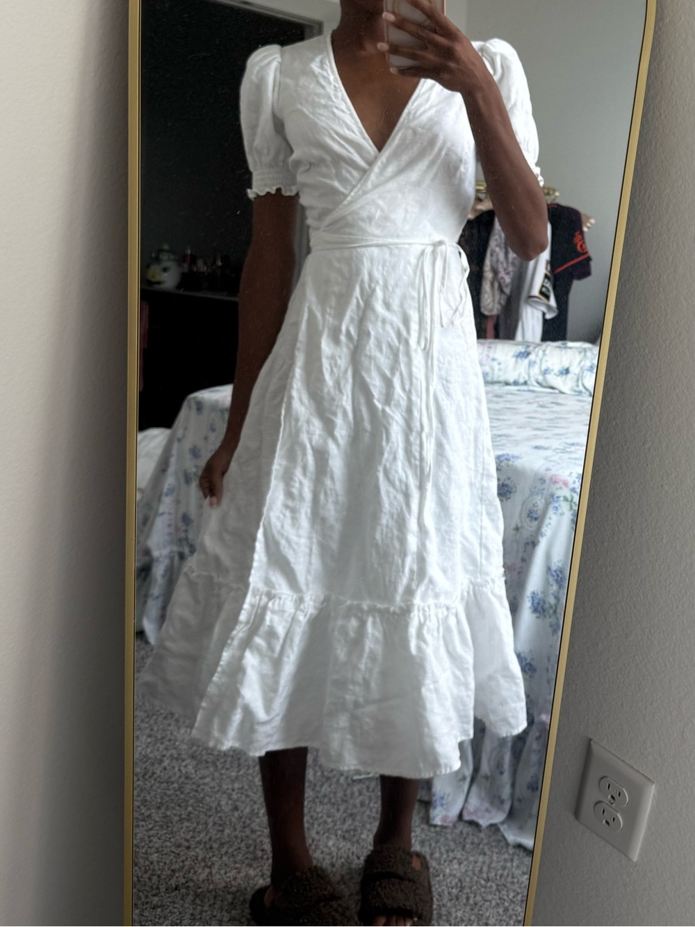 Reformation White Midi Wrap Dress - Picture 4 of 10